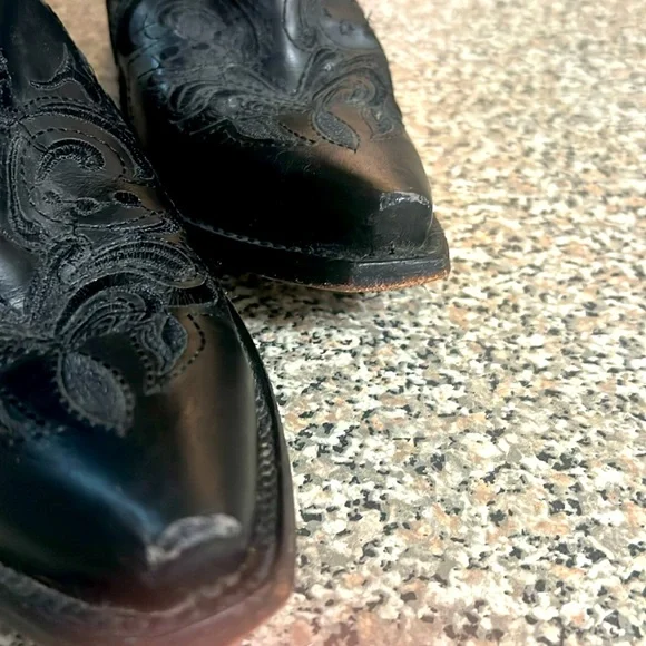 🕵️🕵️🕵️ REPUBLIC OF TEXAS BLACK HANDMADE COWBOY BOOT SIZE 6.5 EUC🕵️🕵️🕵️ - Picture 13 of 13